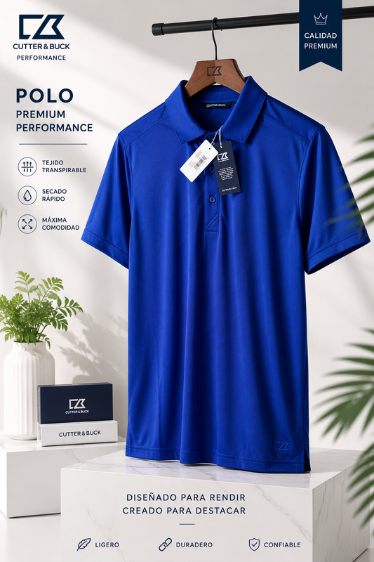 Polo Cutter & Buck DryTec 50+ Performance Azul Royal XXL Original