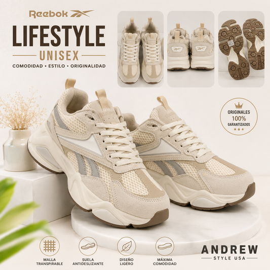 Zapatos Deportivos Reebok Lifestyle Unisex Beige/Crema Originales