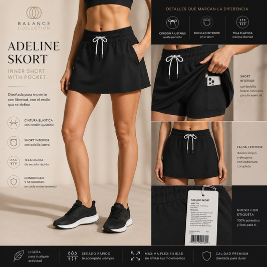Falda Deportiva Balance Collection Negra L