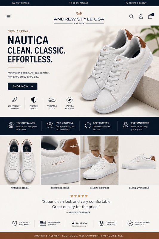 Nautica Originales Blancas Casual Lifestyle | Nuevas