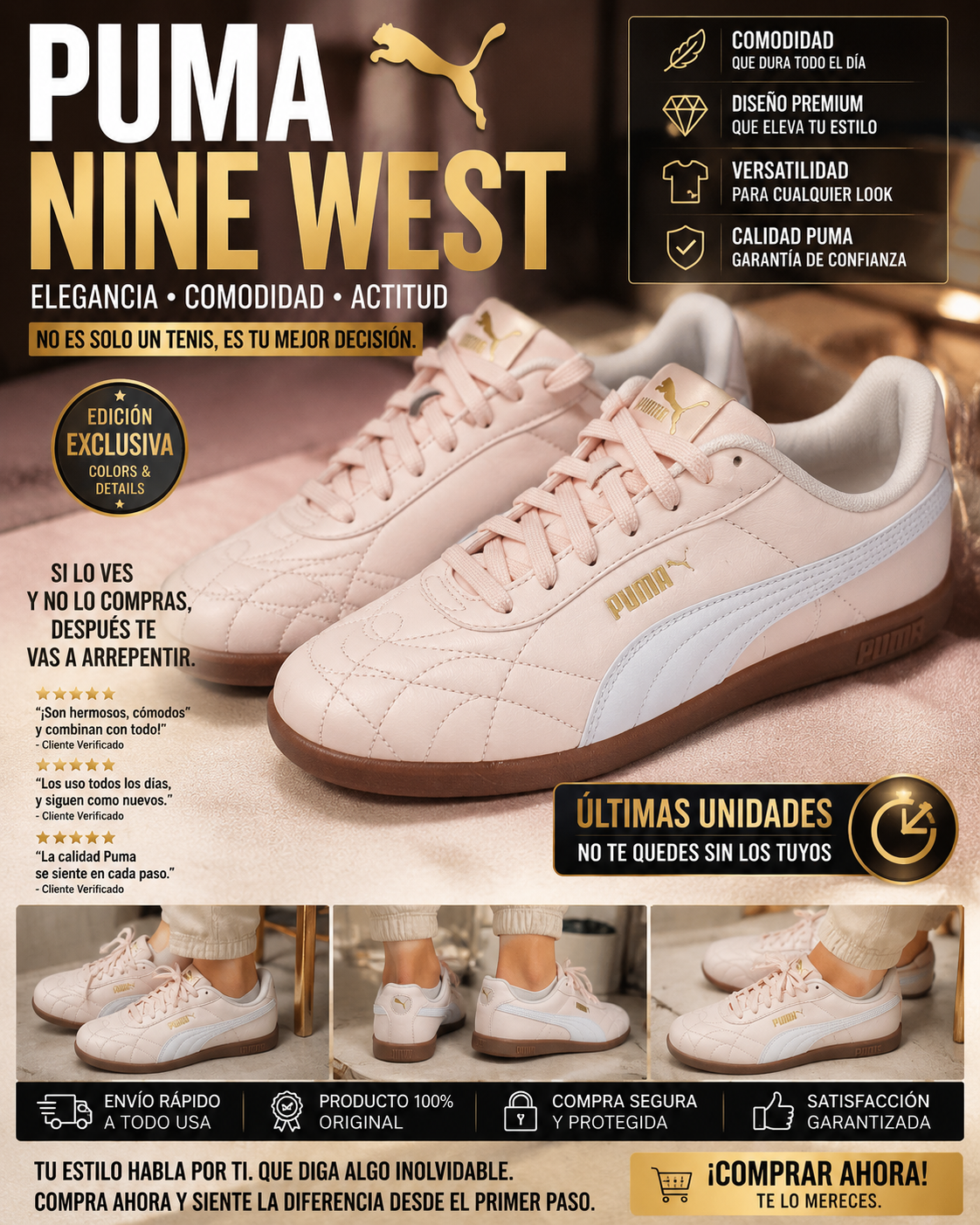 Puma Vikky V3 Mujer Rosa Claro
