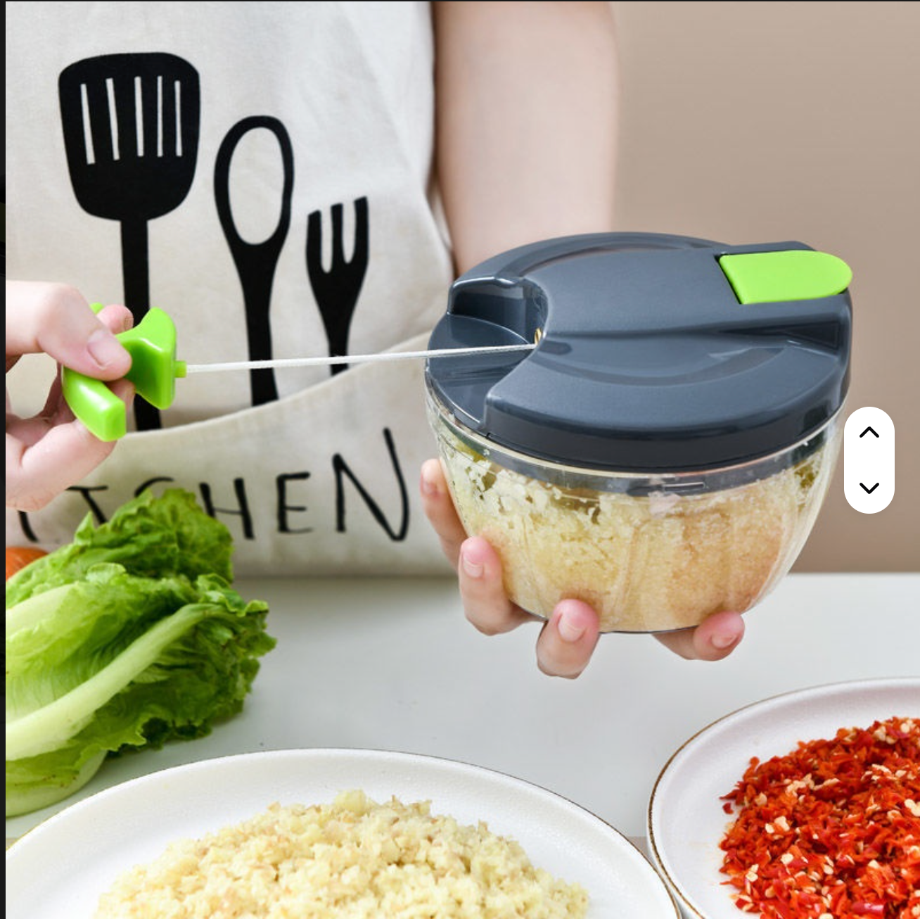 Manual Vegetable Chopper – Fast Food Cutter, Kitchen Prep Tool (Pull Cord)