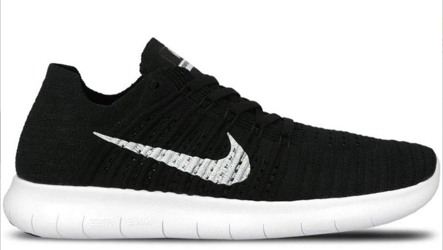 Nike Free RN Flyknit Hombre Negro/Blanco Original Running Gym