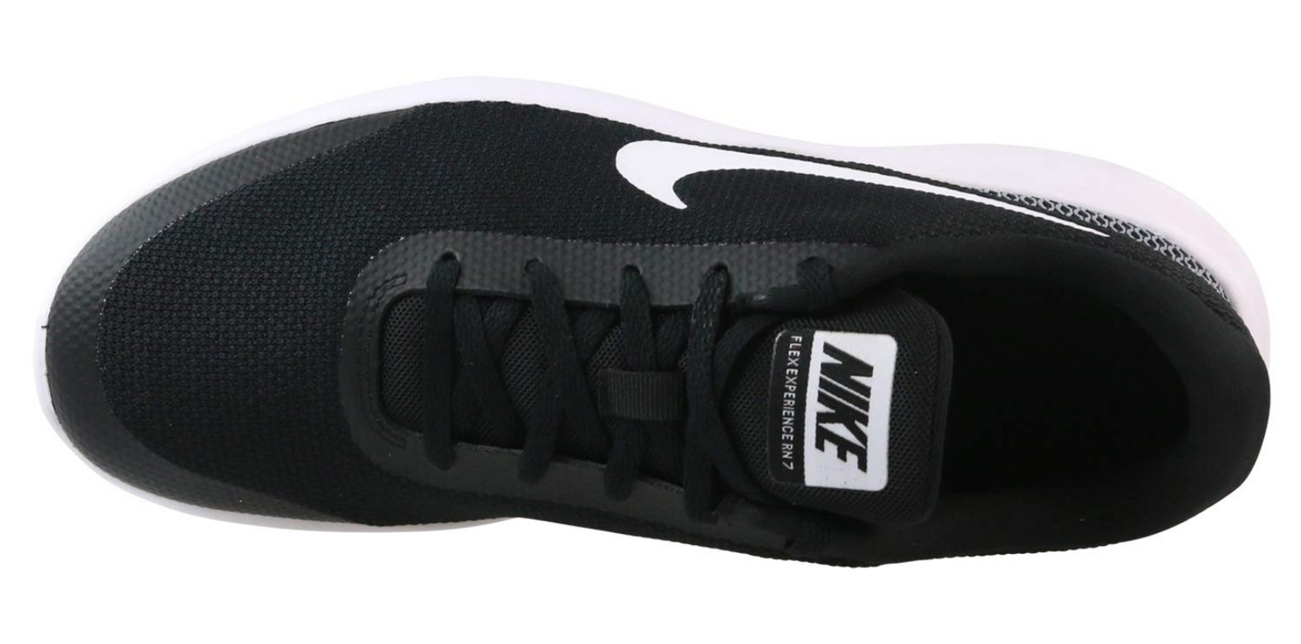 Nike Men’s Flex Experience RN 7 Black/White Running Shoes – Lightweight Comfort Sneakers