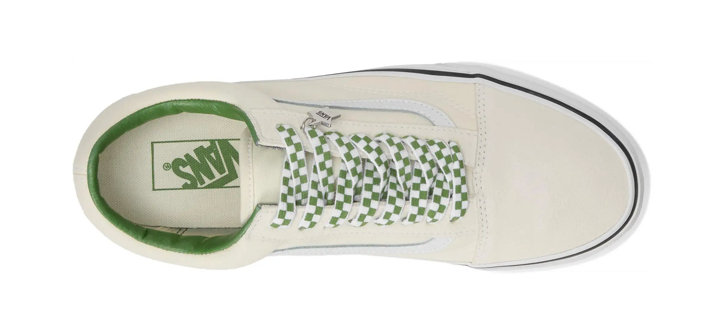 Vans Old Skool Mujer Blanco Verde Original Talla 36 Venezuela