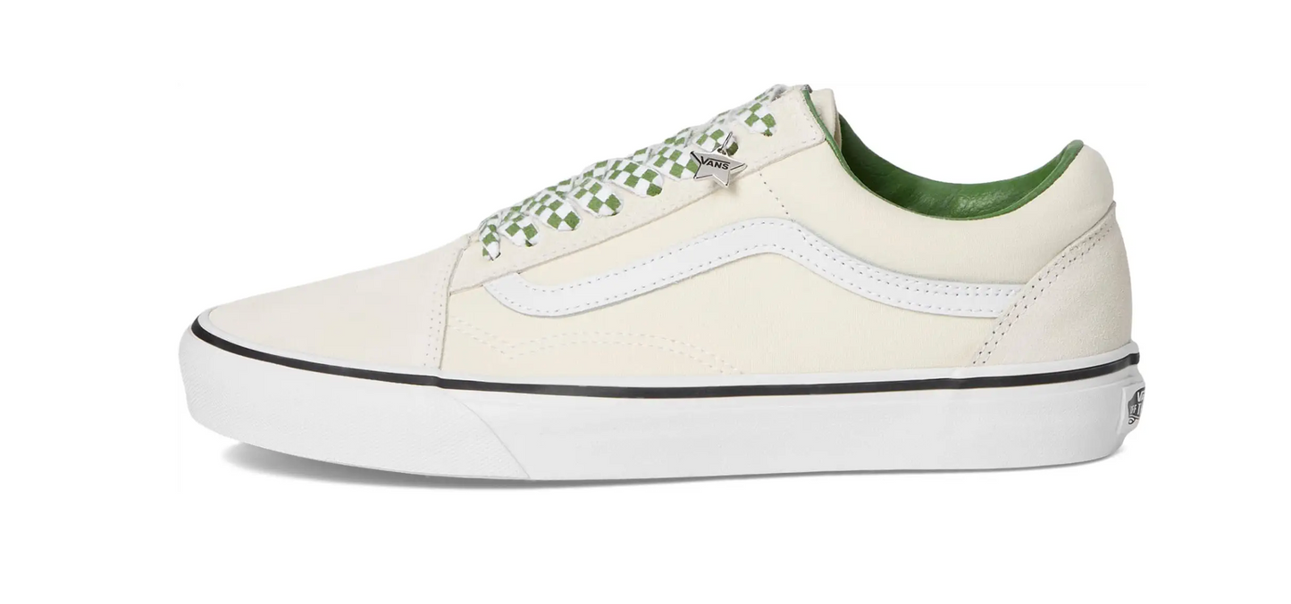 Vans Old Skool Mujer Blanco Verde Original Talla 36 Venezuela