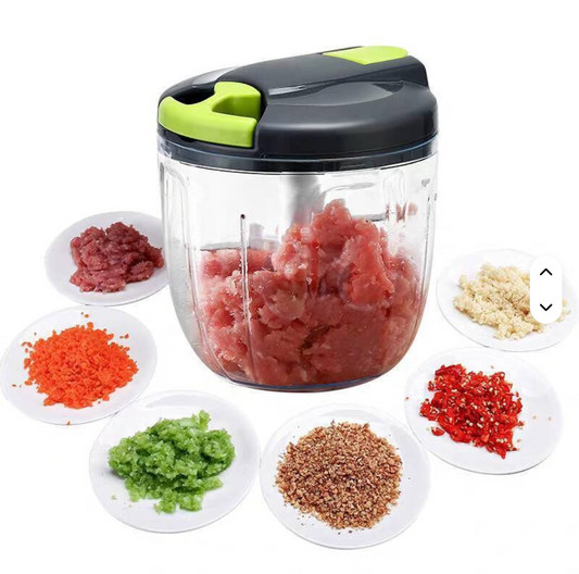Manual Vegetable Chopper – Fast Food Cutter, Kitchen Prep Tool (Pull Cord)