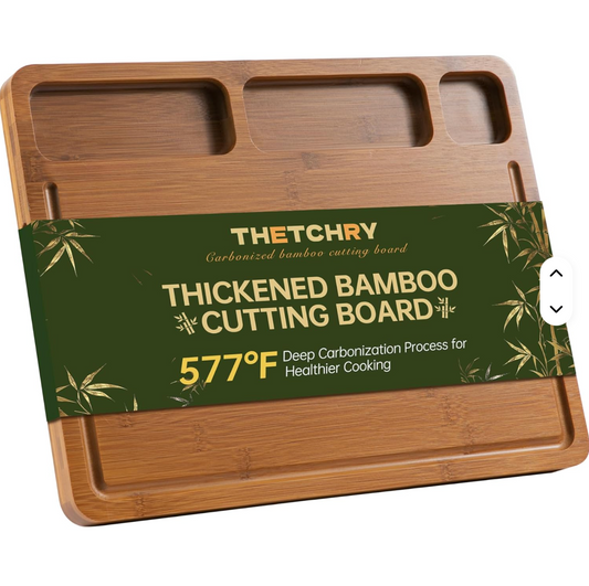 “Tabla de Cortar de Bambú Premium Grande (Resistente y Antibacteriana) – Ideal para Cocina y Charcutería”