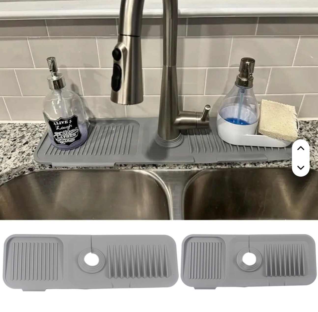 Protector de Fregadero de Silicona Antisalpicaduras (Ajustable y Plegable) – Mantén tu Cocina Seca y Limpia