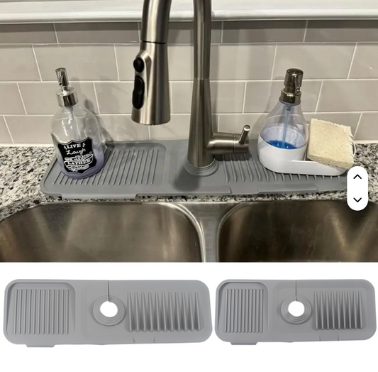 Protector de Fregadero de Silicona Antisalpicaduras (Ajustable y Plegable) – Mantén tu Cocina Seca y Limpia