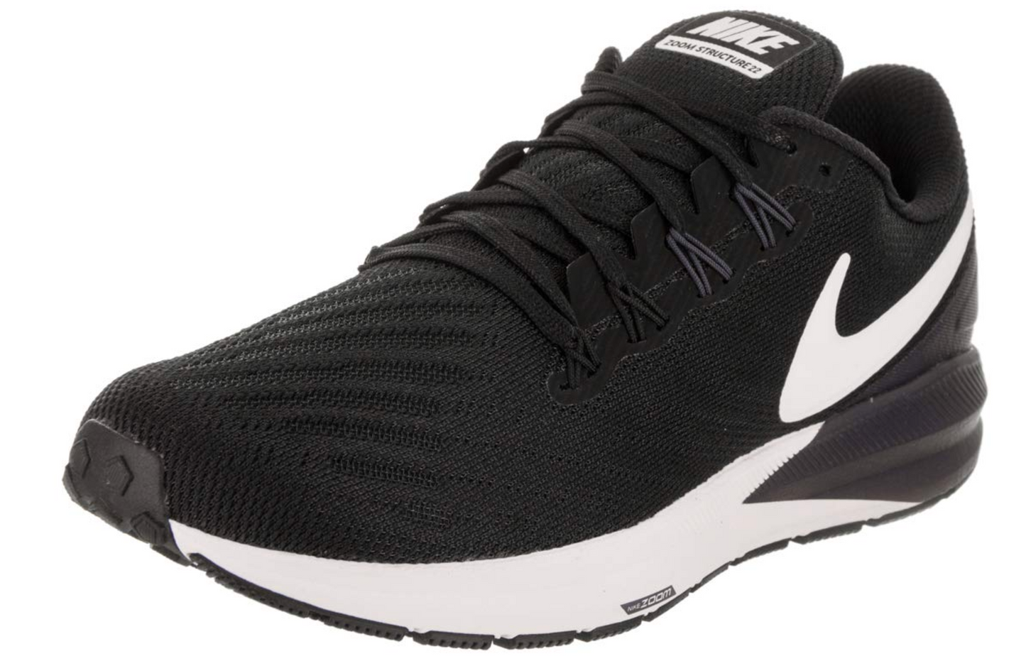 Nike Men’s Air Zoom Structure 22 Black Running Sneakers Size 8.5 US – Gridiron White Edition