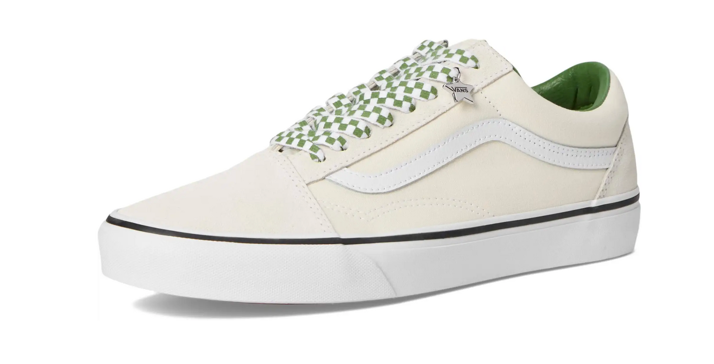 Vans Old Skool Mujer Blanco Verde Original Talla 36 Venezuela