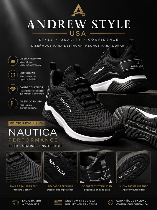 Nautica Ortholite Memory Foam Hombre Negro Original