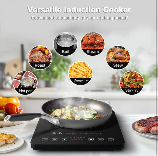 Cocina de Inducción Portátil AMZCHEF – Eléctrica, Rápida y Segura
