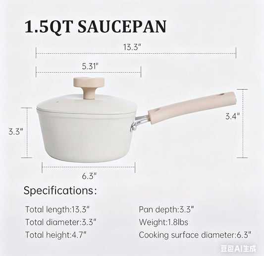 Olla Premium Antiadherente con Tapa – Cocina Rápido, Limpio y con Estilo
