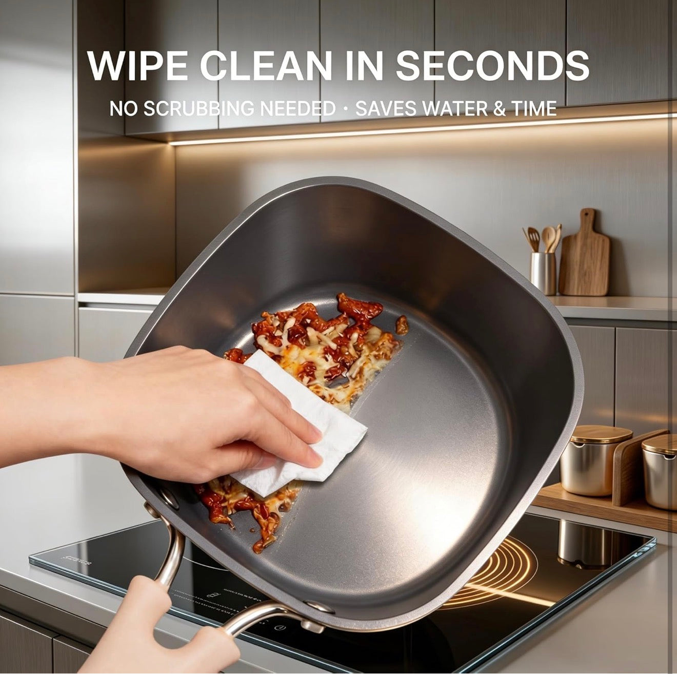 Olla Premium Antiadherente con Tapa – Cocina Rápido, Limpio y con Estilo
