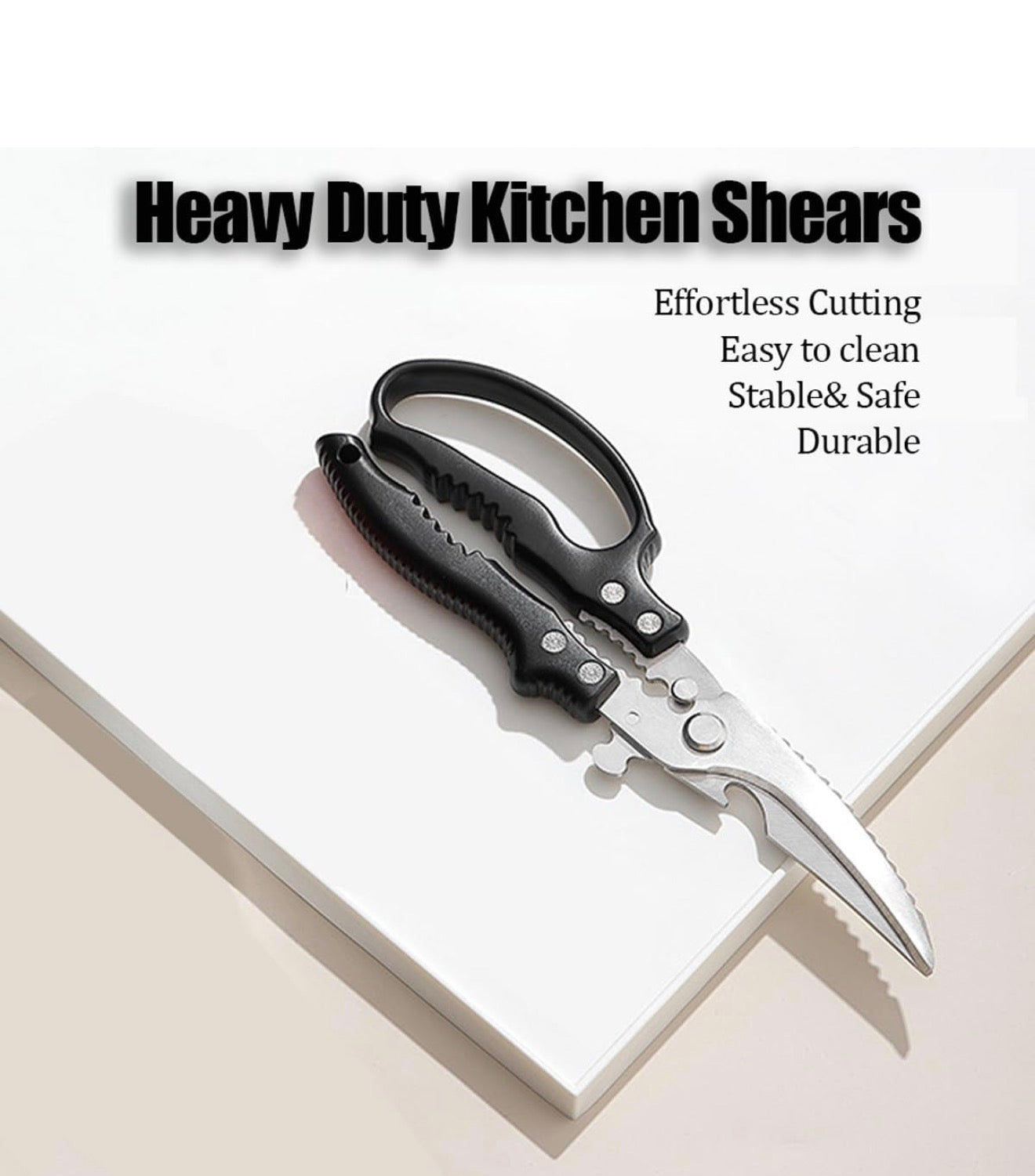 Tijera de Cocina Multiuso Acero Inoxidable 3Cr13 Corte Profesional Pollo Carne Verduras