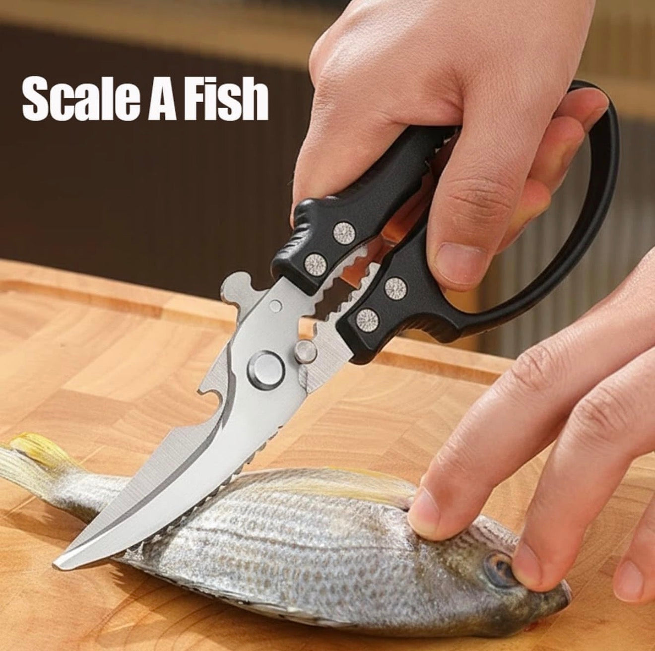 Tijera de Cocina Multiuso Acero Inoxidable 3Cr13 Corte Profesional Pollo Carne Verduras