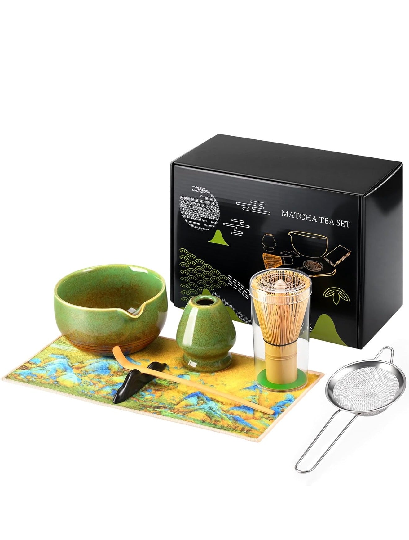 Kit Matcha Premium 7 Piezas – Ritual Japonés Antiestrés en Casa 🍵