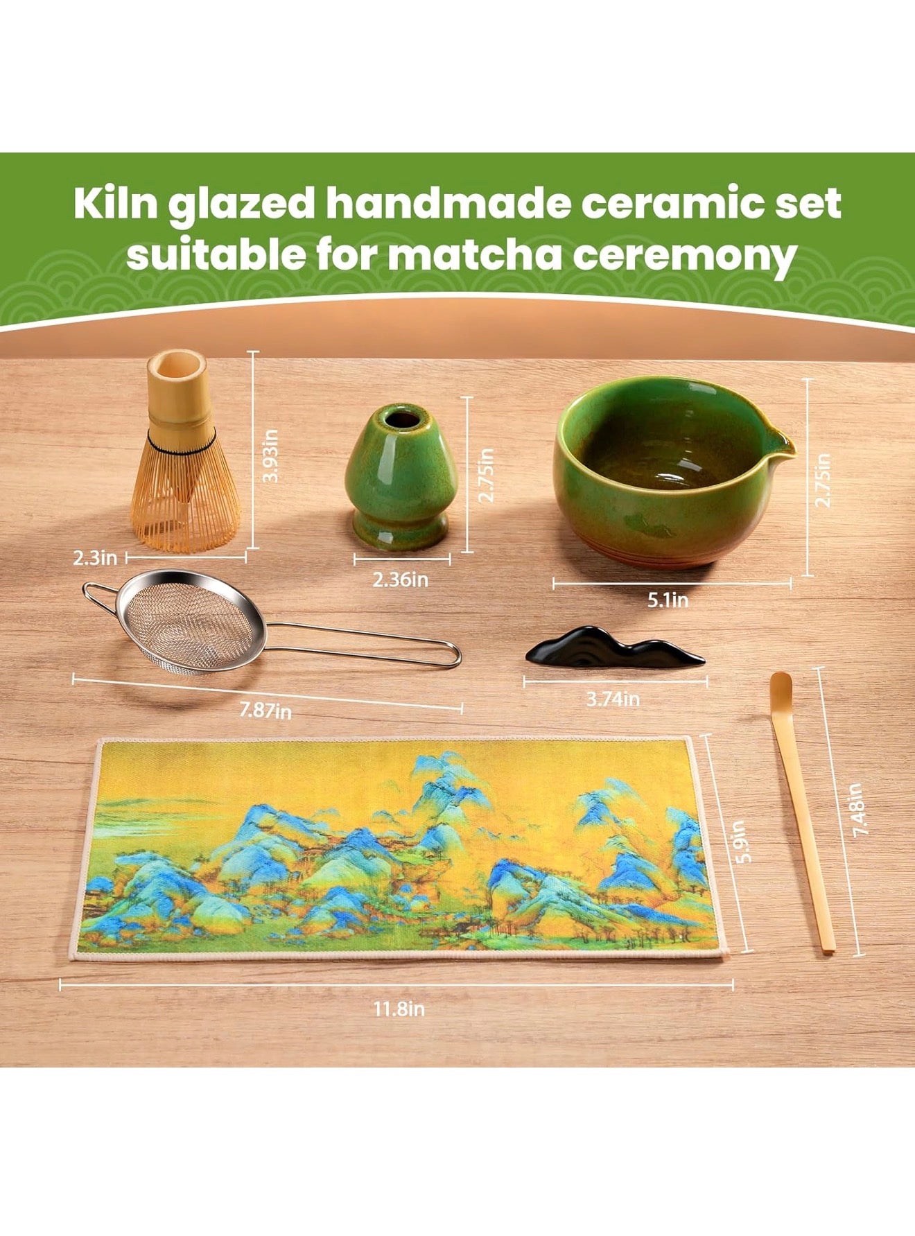 Kit Matcha Premium 7 Piezas – Ritual Japonés Antiestrés en Casa 🍵