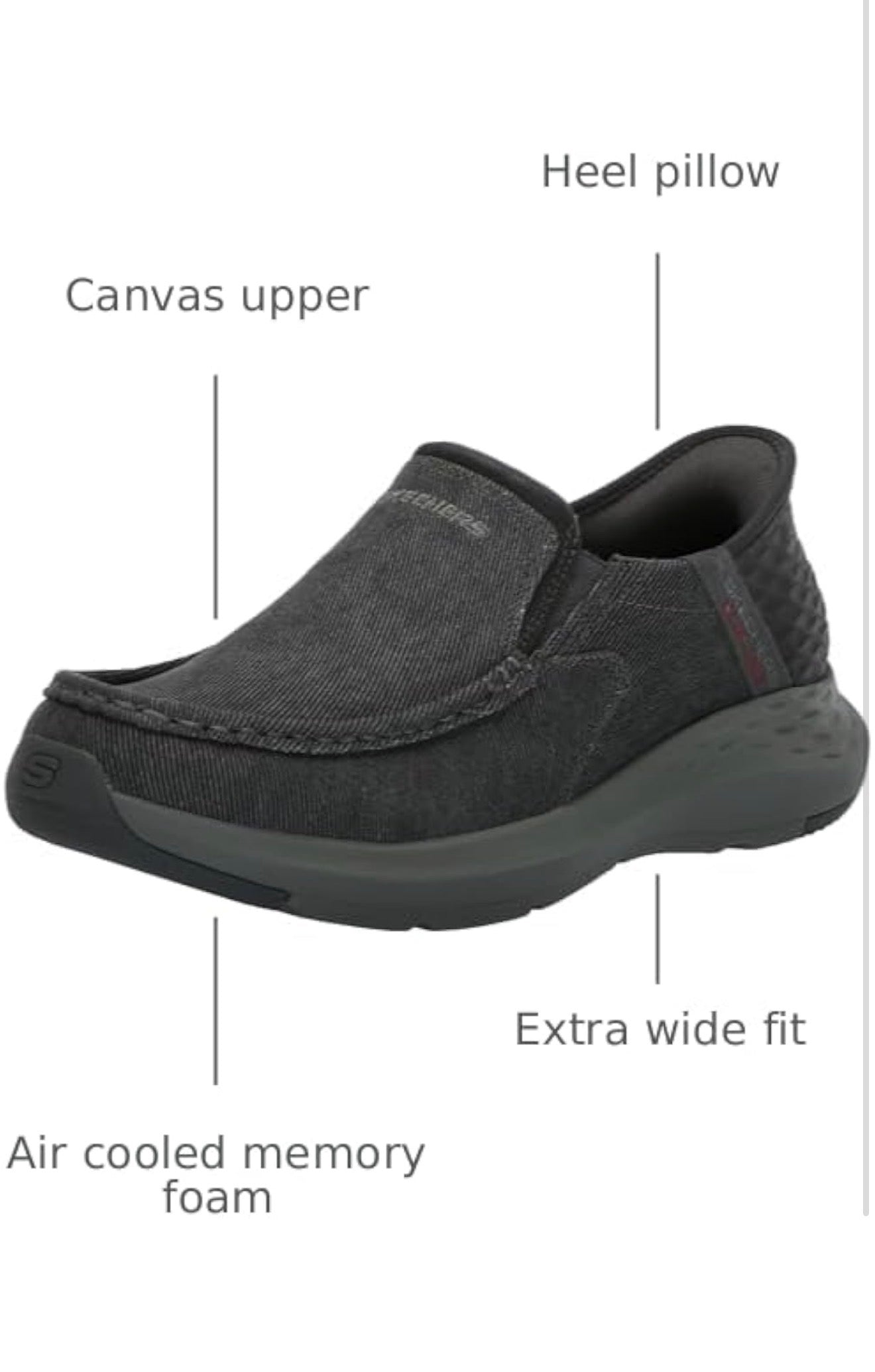 Skechers Slip-ins Hombre Originales Parson Dewitt Memory Foam Talla 42.5 Gris