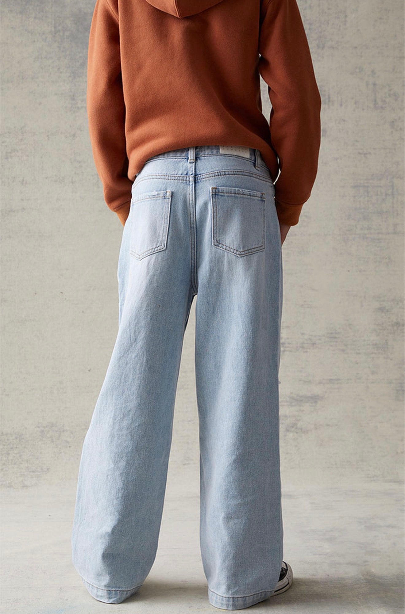 Jean Baggy Aéropostale Kids Light Wash Ripped Low Rise Talla 14S