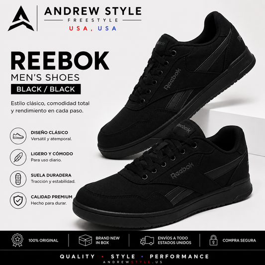 Reebok Royal Complete Clean 2.0 Black/Black Hombre | Tenis Casuales Originales Talla 9.5