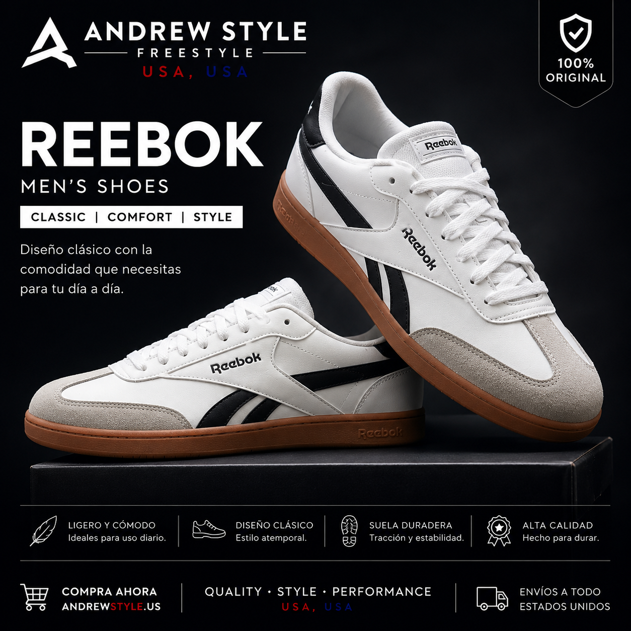 Reebok Classic Court Lifestyle Blanco Gris Talla 6 US Original