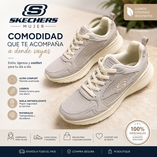 Skechers Mujer Casual Comfort Beige | Zapatos Deportivos Lifestyle Originales usa