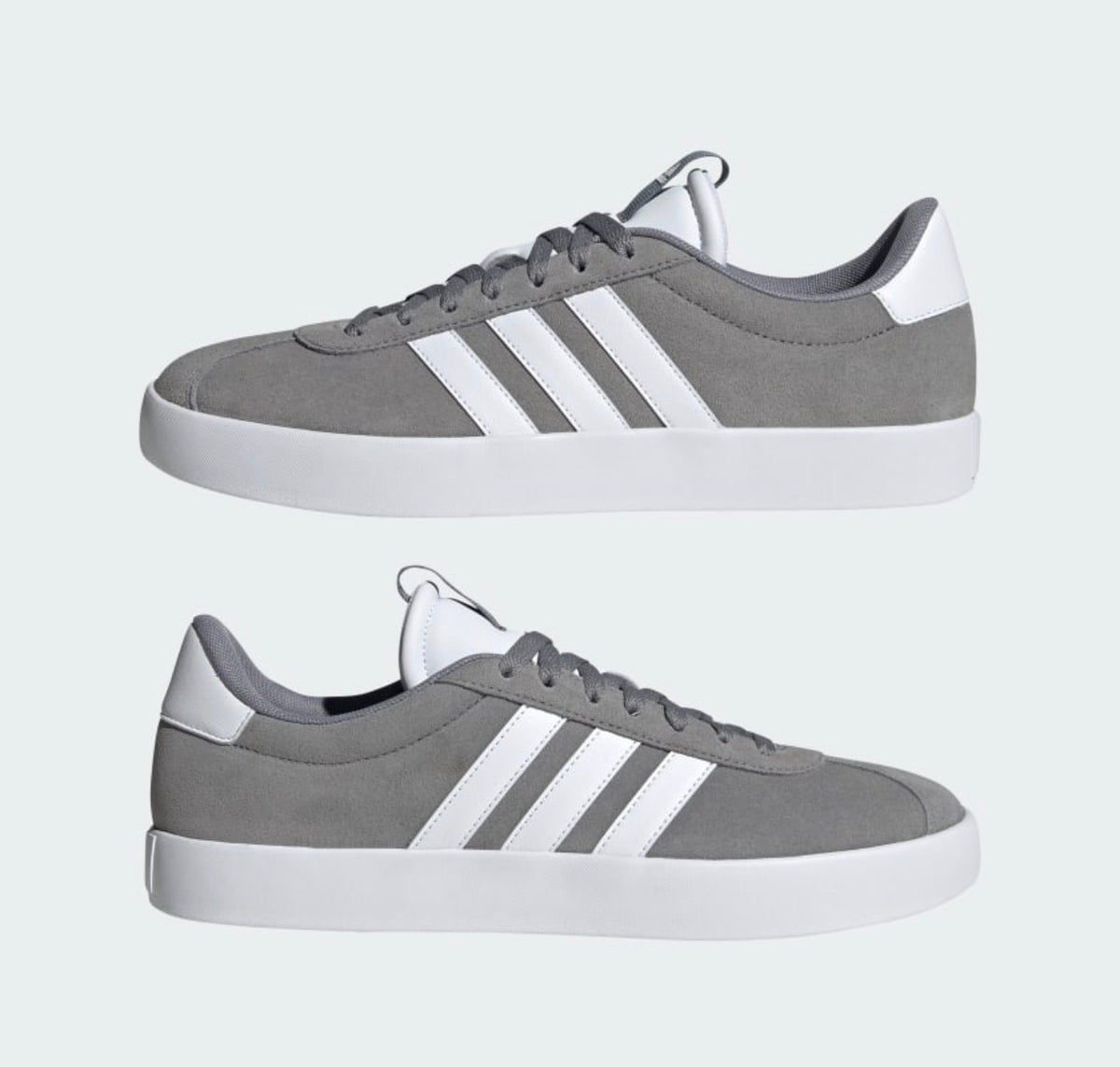 adidas VL Court 3.0 Hombre – Gris/Blanco | Sneakers Casual Urbanos Originales - Talla 8.5