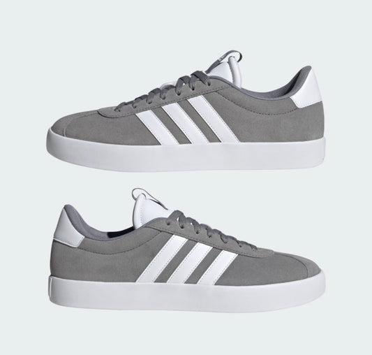 adidas VL Court 3.0 Hombre – Gris/Blanco | Sneakers Casual Urbanos Originales - Talla 8.5