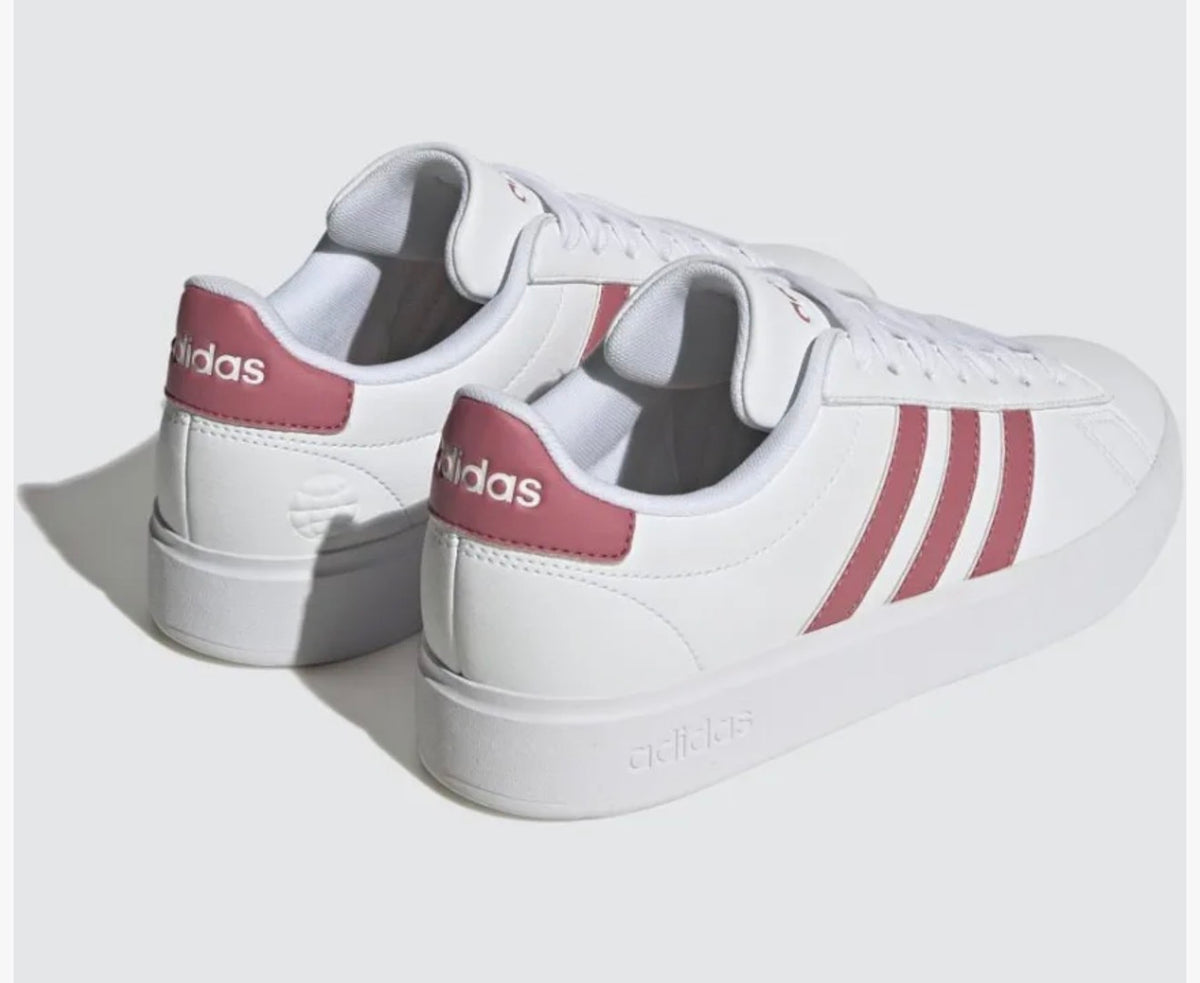 adidas Grand Court 2.0 Mujer – Blanco/Rosado | Sneakers Casual Originales - Talla 7.5