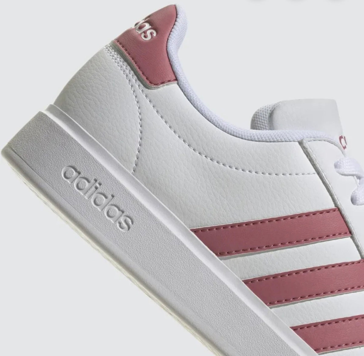 adidas Grand Court 2.0 Mujer – Blanco/Rosado | Sneakers Casual Originales - Talla 7.5