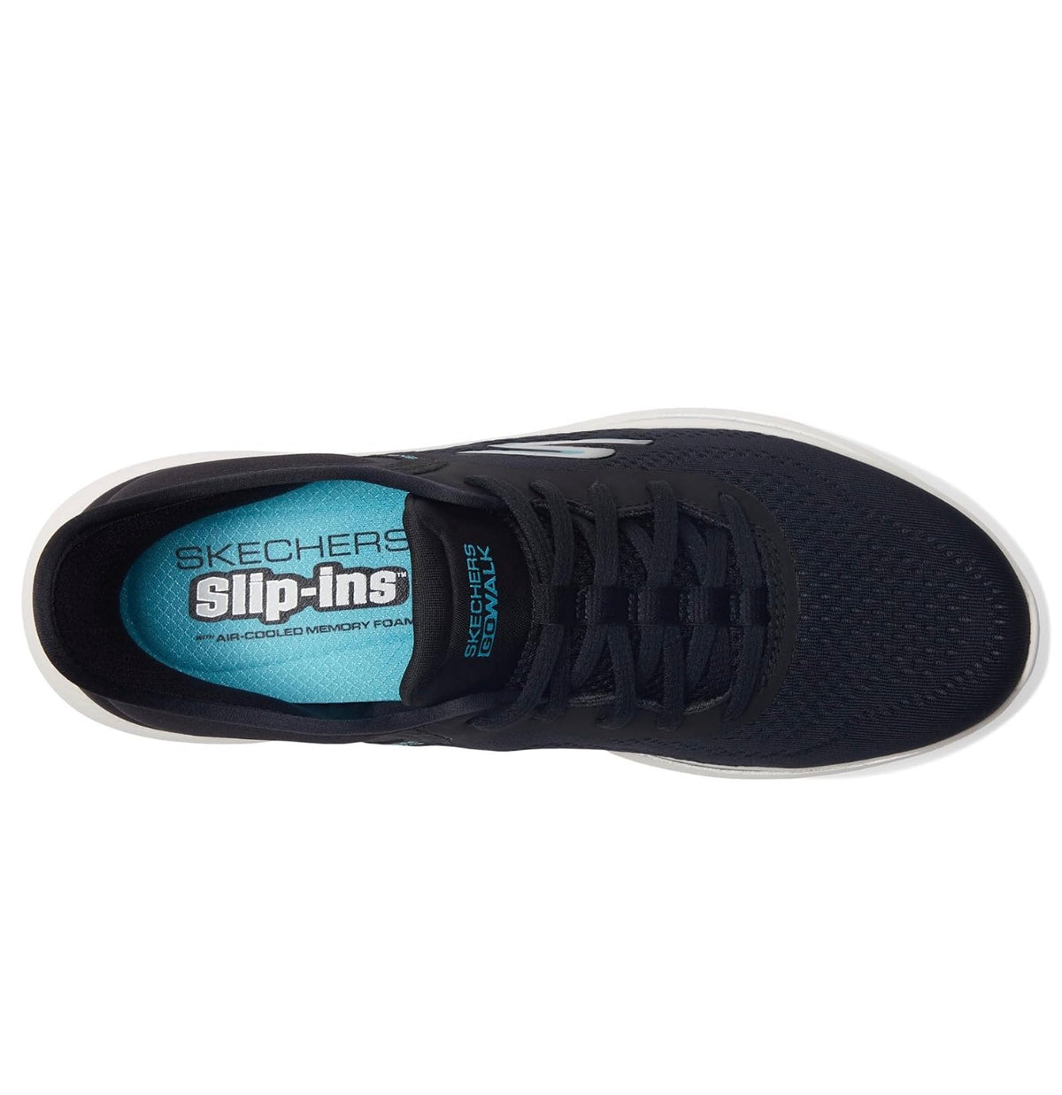 Skechers GO WALK 7 Valin Mujer – Hands Free Slip-ins Black/Aqua - Talla 6
