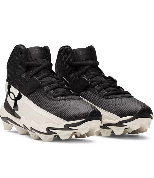 Under Armour Harper 10 RM Mid – Tacos de Béisbol para Hombre Negro/Blanco - Talla 10 - 10.5