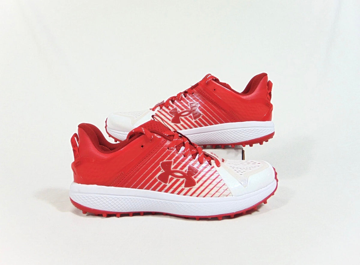 Under Armour UA Yard Turf – Zapatos de Béisbol Rojo/Blanco - Talla 11