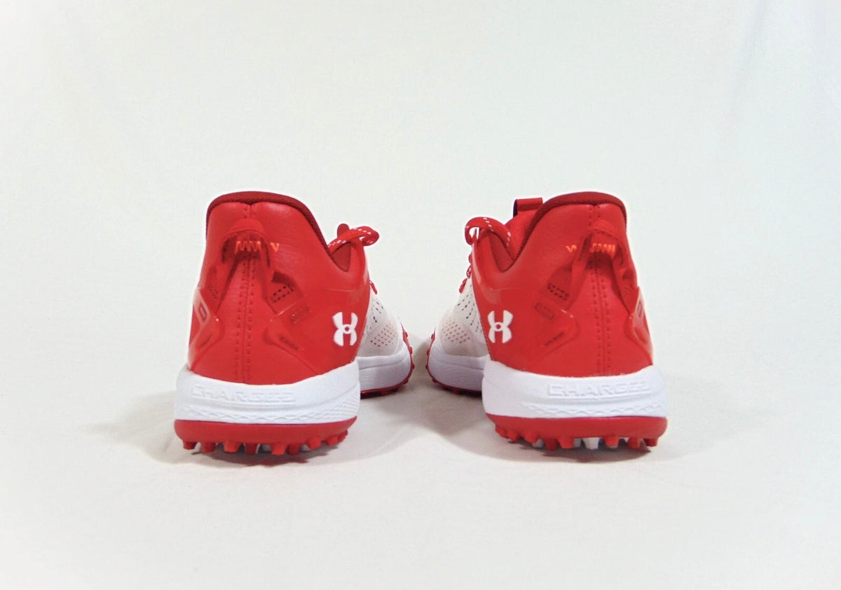 Under Armour UA Yard Turf – Zapatos de Béisbol Rojo/Blanco - Talla 11