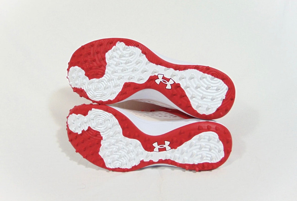 Under Armour UA Yard Turf – Zapatos de Béisbol Rojo/Blanco - Talla 11
